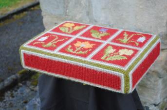 Kneeler - Donated By: Brammer Family; Dedicated To: Mrs Lilian Way; Worked By: Florence Brammer;