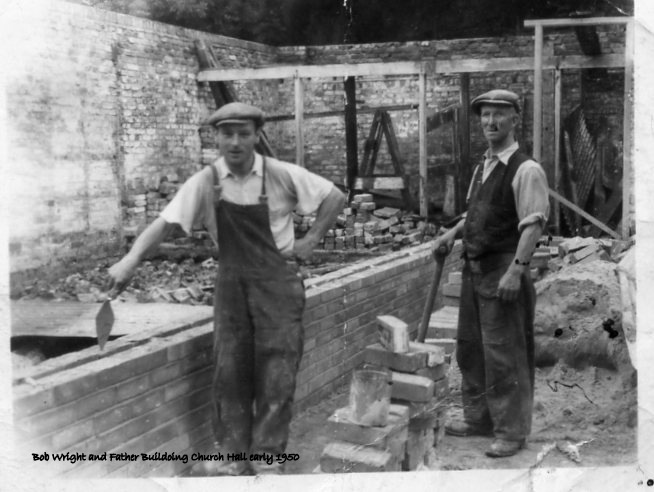 Bob Wright and Father Building Church Hall